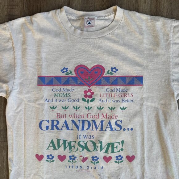 Vintage Grandmas Awesome T-Shirt - size Large Single Stitch - Picture 2 of 4